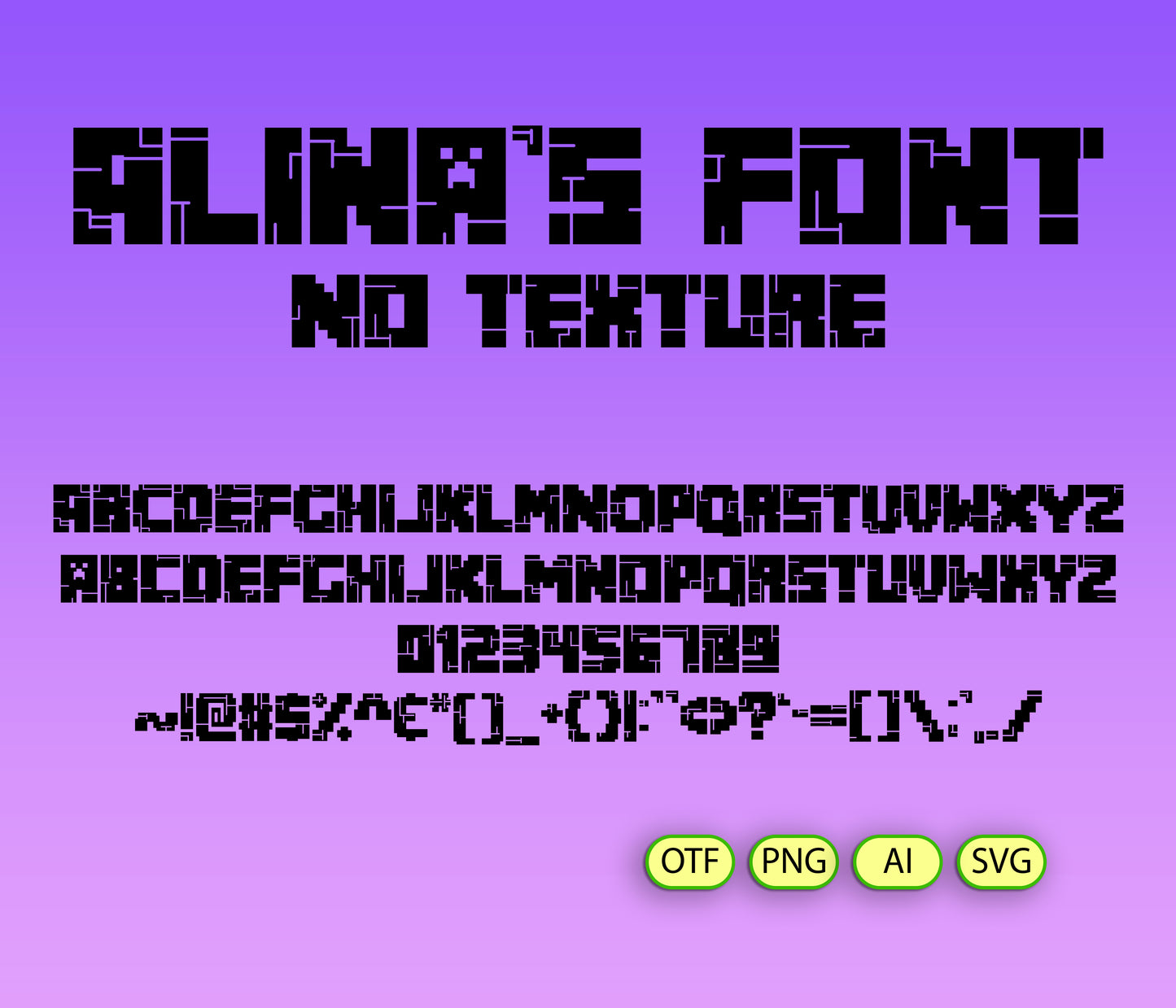 Block Craft Font Textured