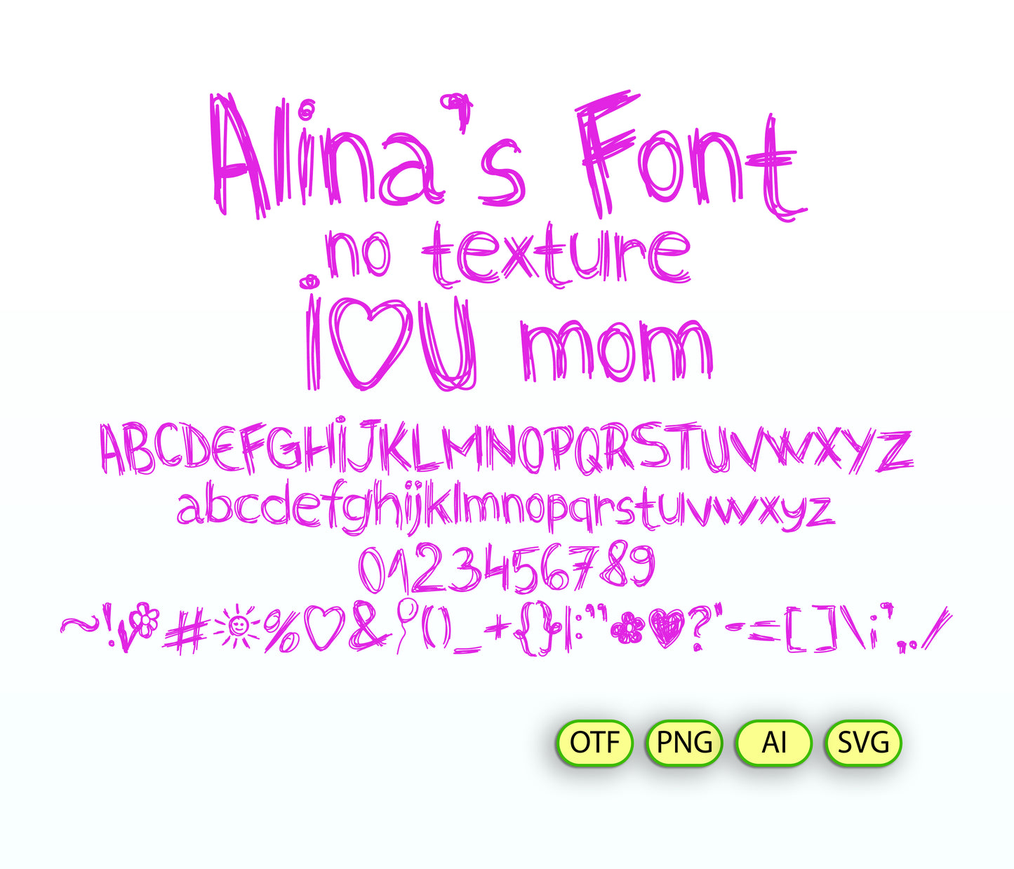 Mother's Day Doodle Font Textured