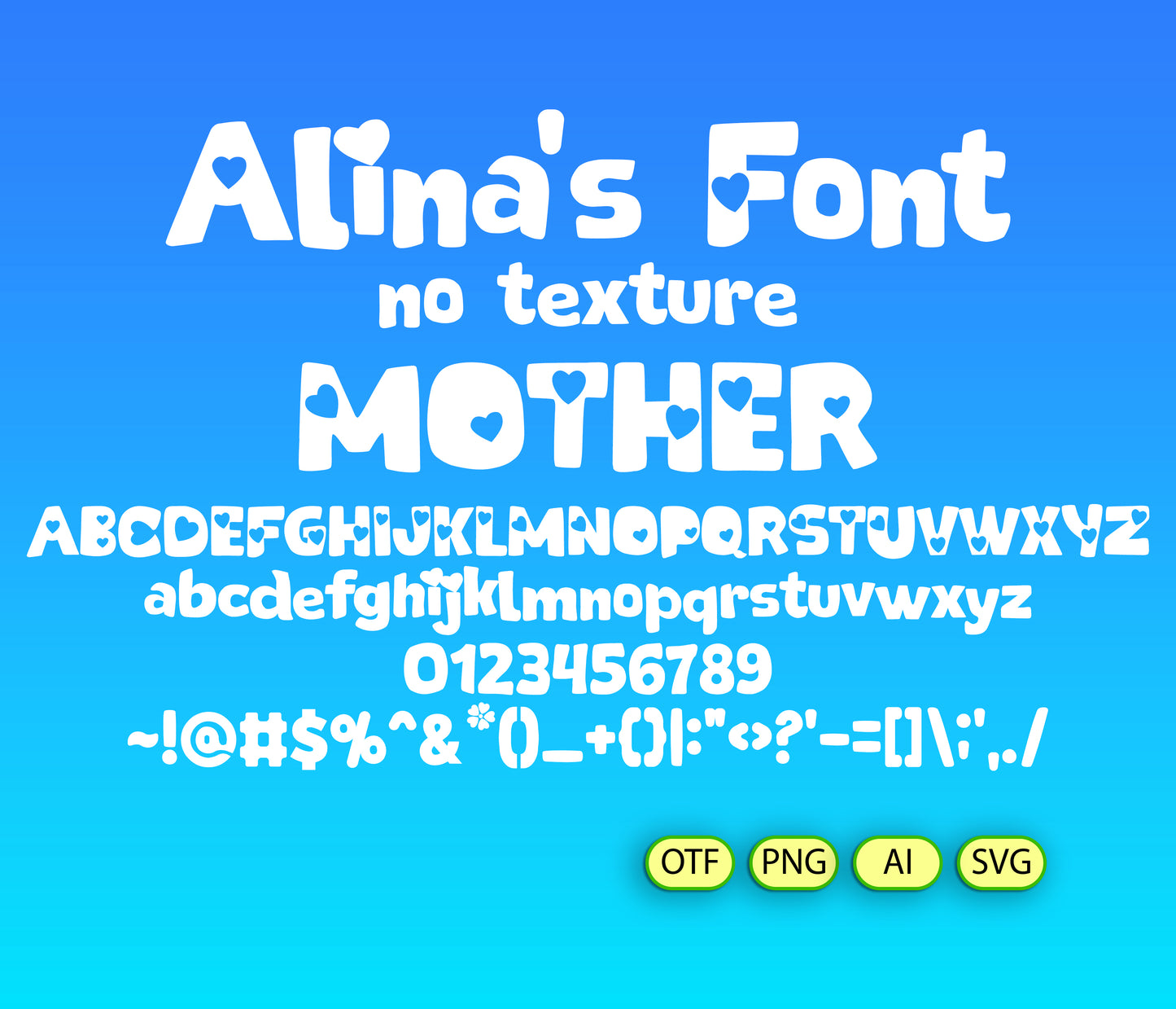 Mother's Day Love Font Textured