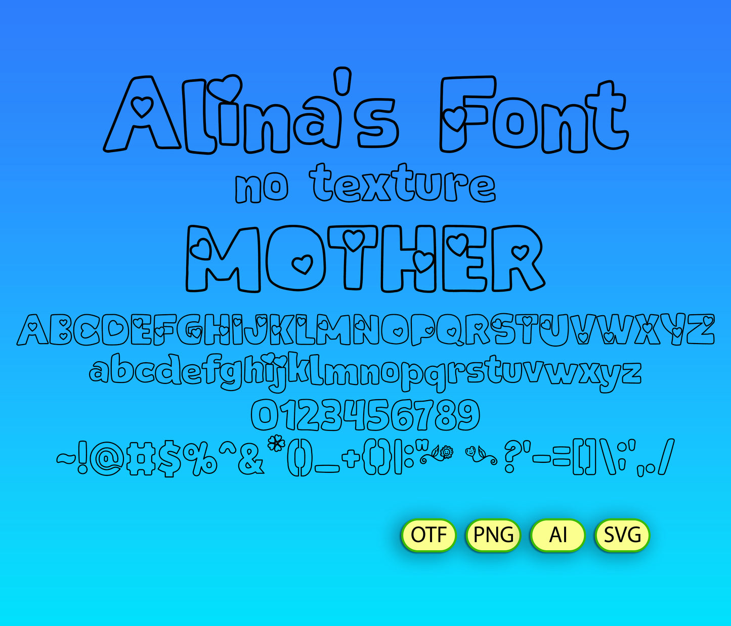 Mother's Day Font Textured