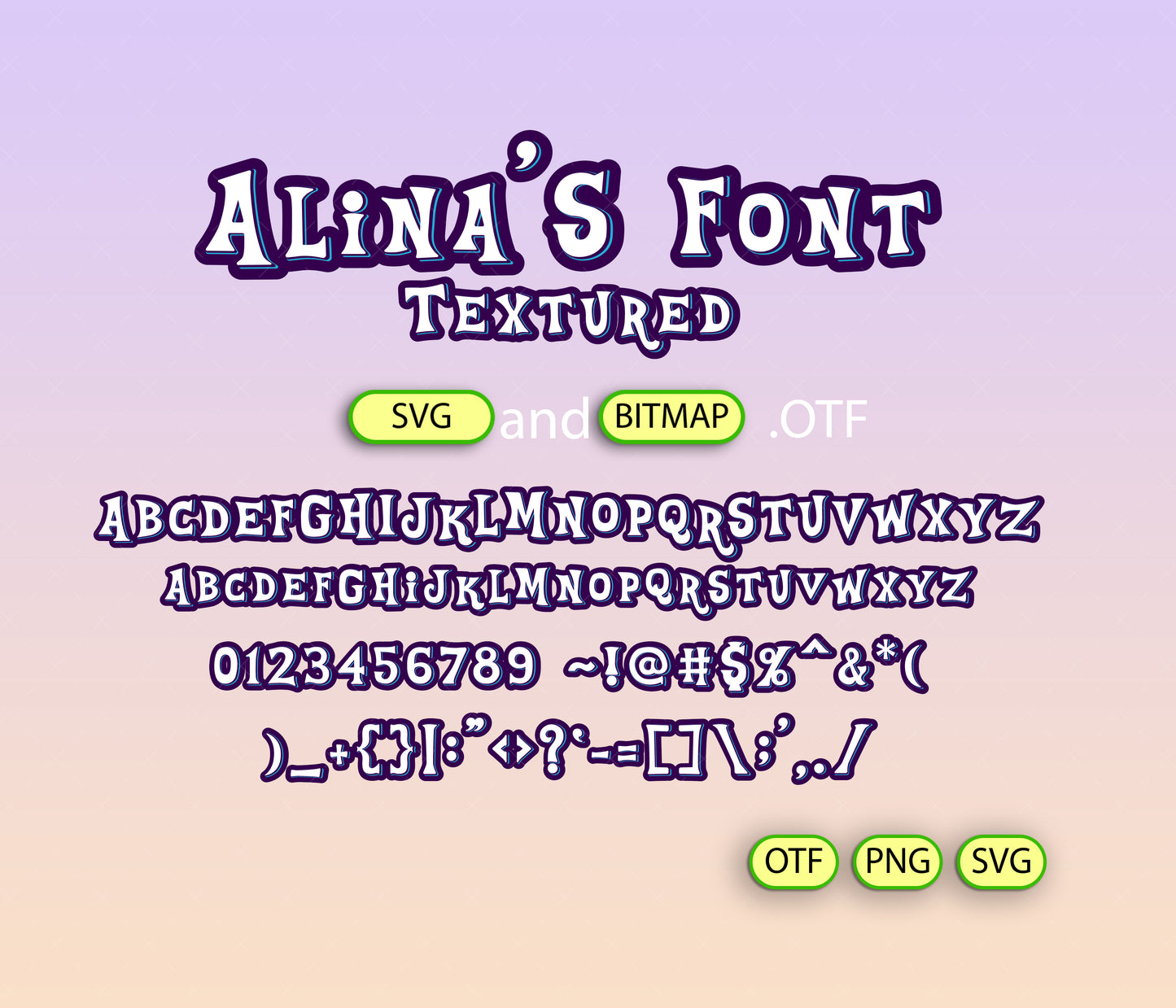 Rainbow Dreams Fonts Textured Bundle