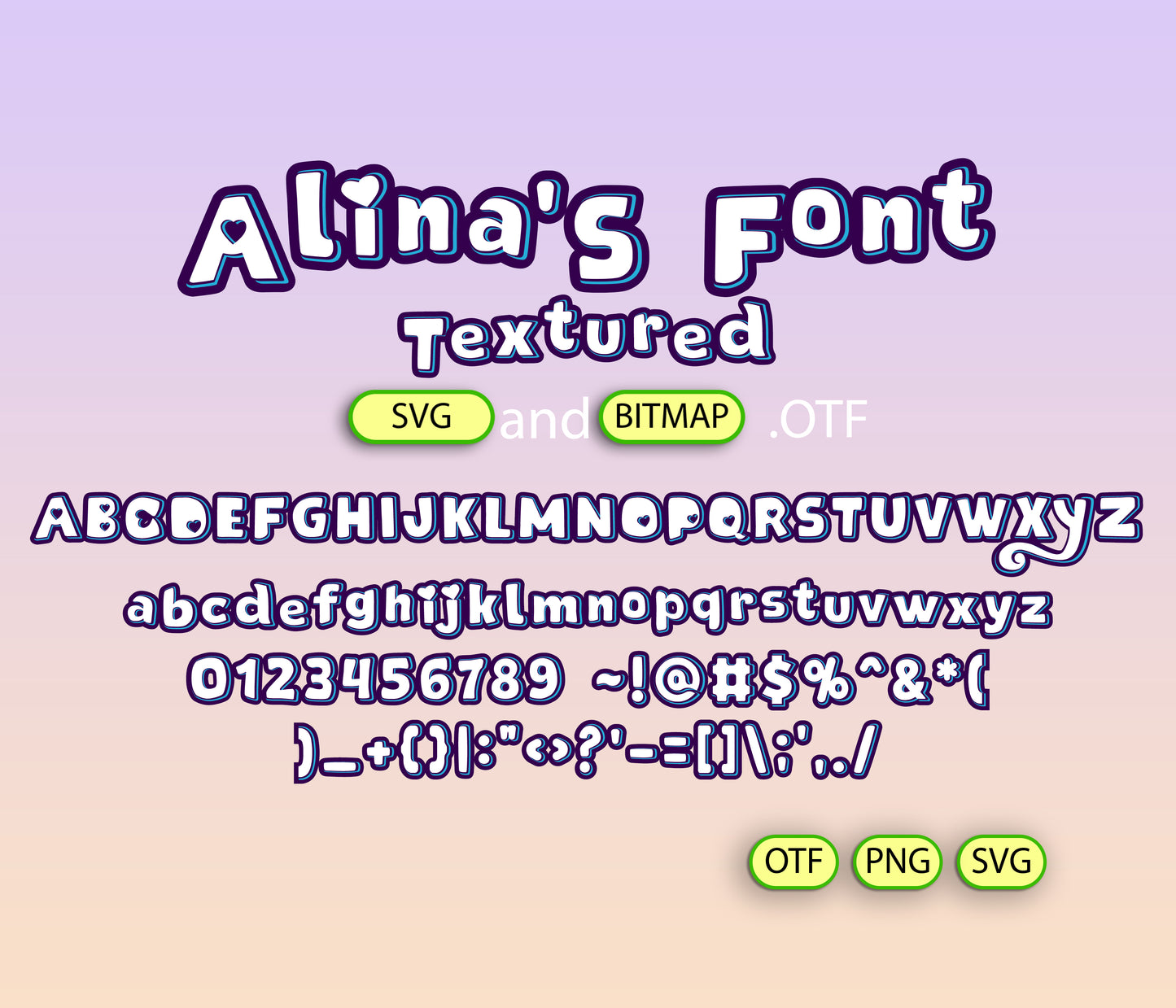 Rainbow Dreams Fonts Textured Bundle