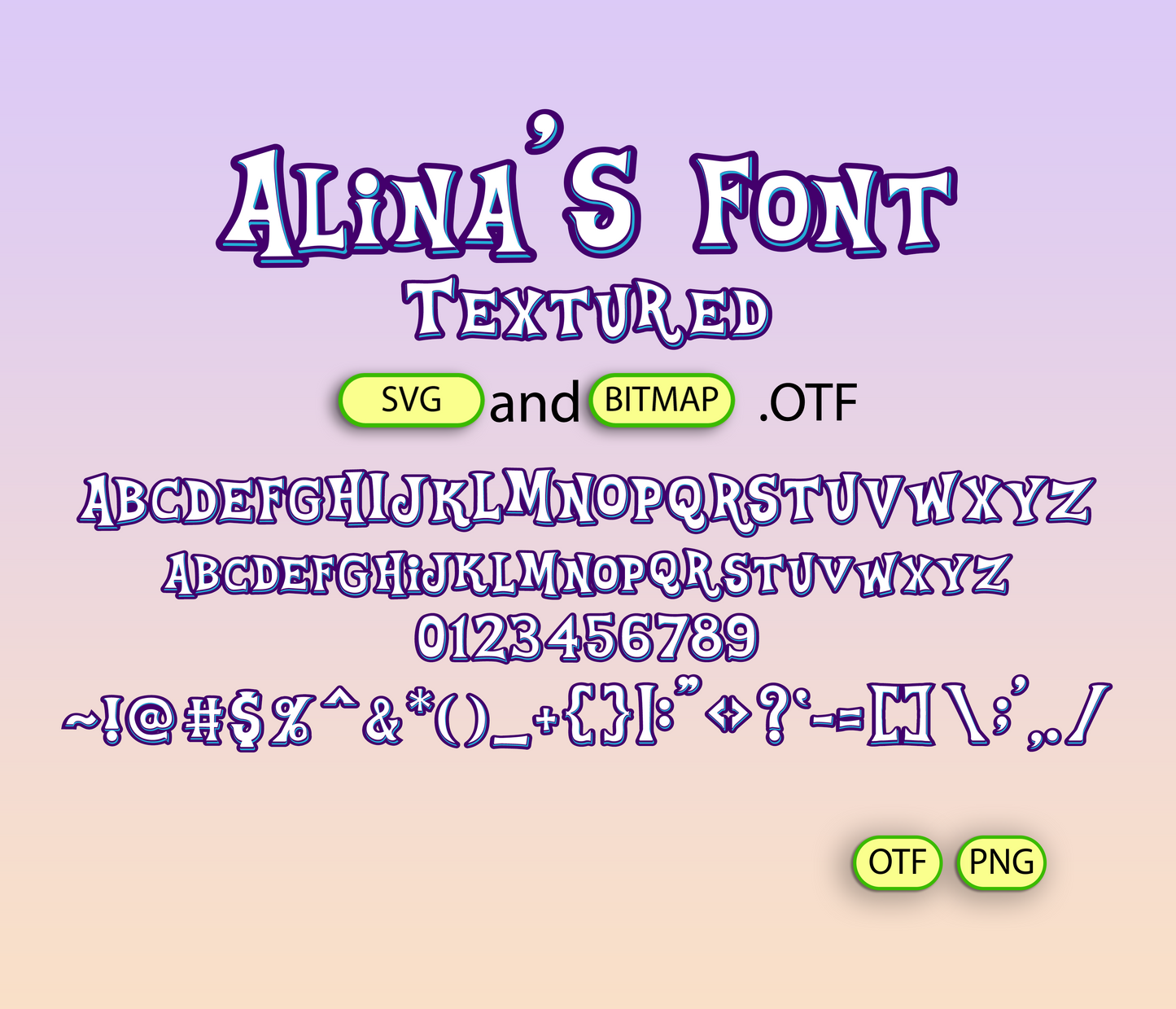 Rainbow Dreams Fonts Textured Bundle