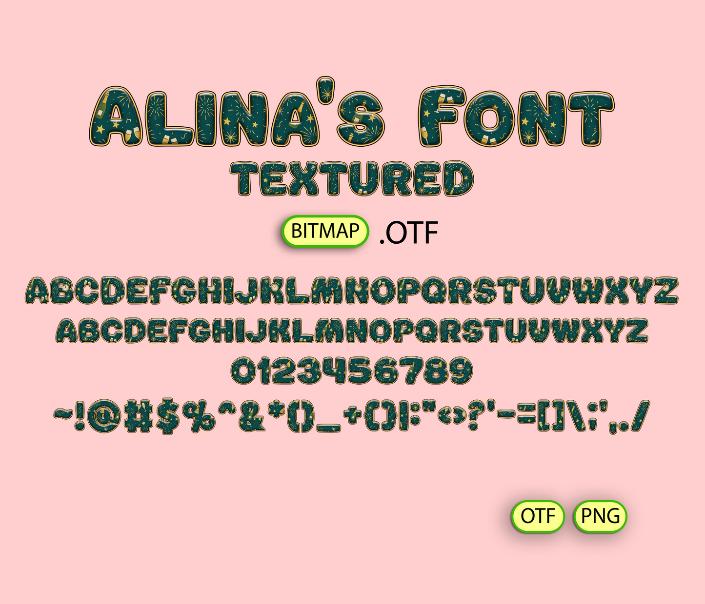 FREE New Year Golden Pattern Font