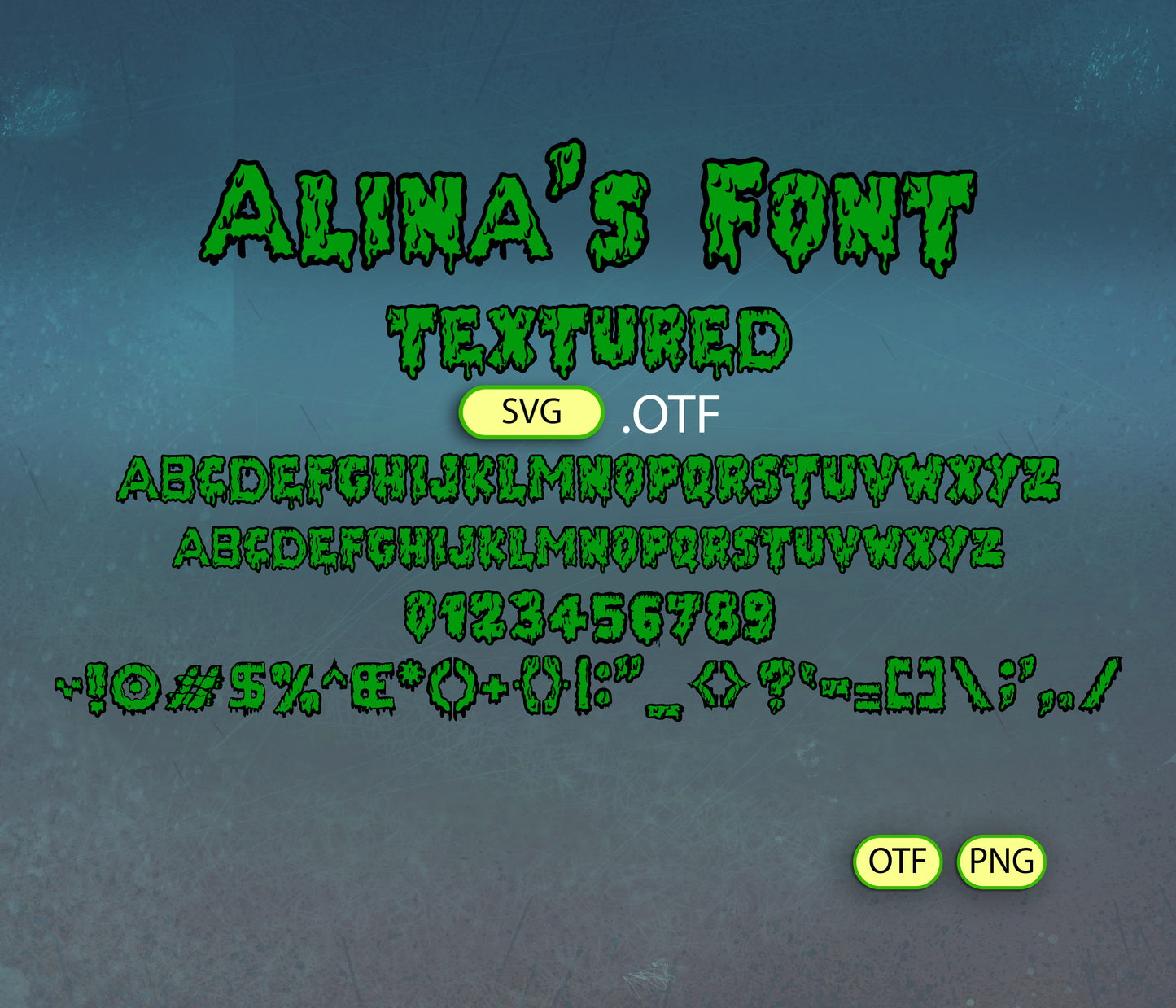 Sewer Ninjas Slime Font Textured Bundle