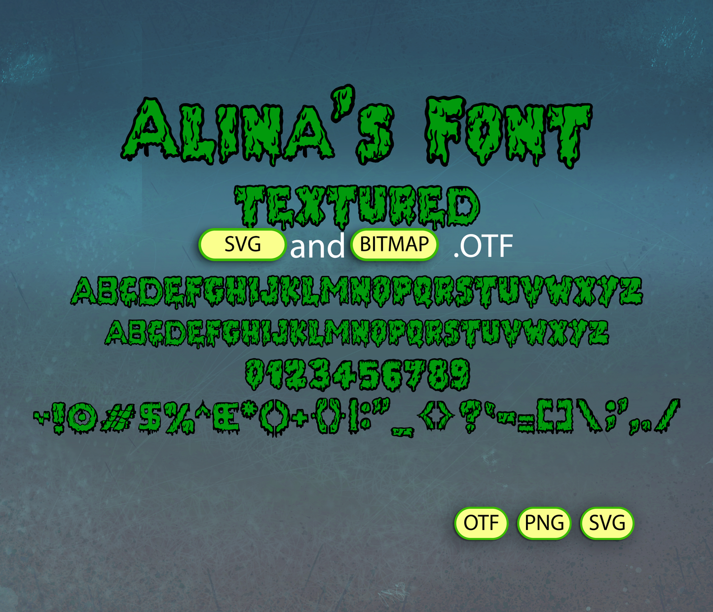 Sewer Ninjas Slime Font Textured Bundle