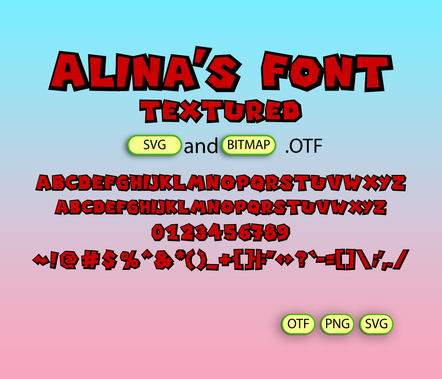 Plumber's Adventure Font Textured Big Bundle