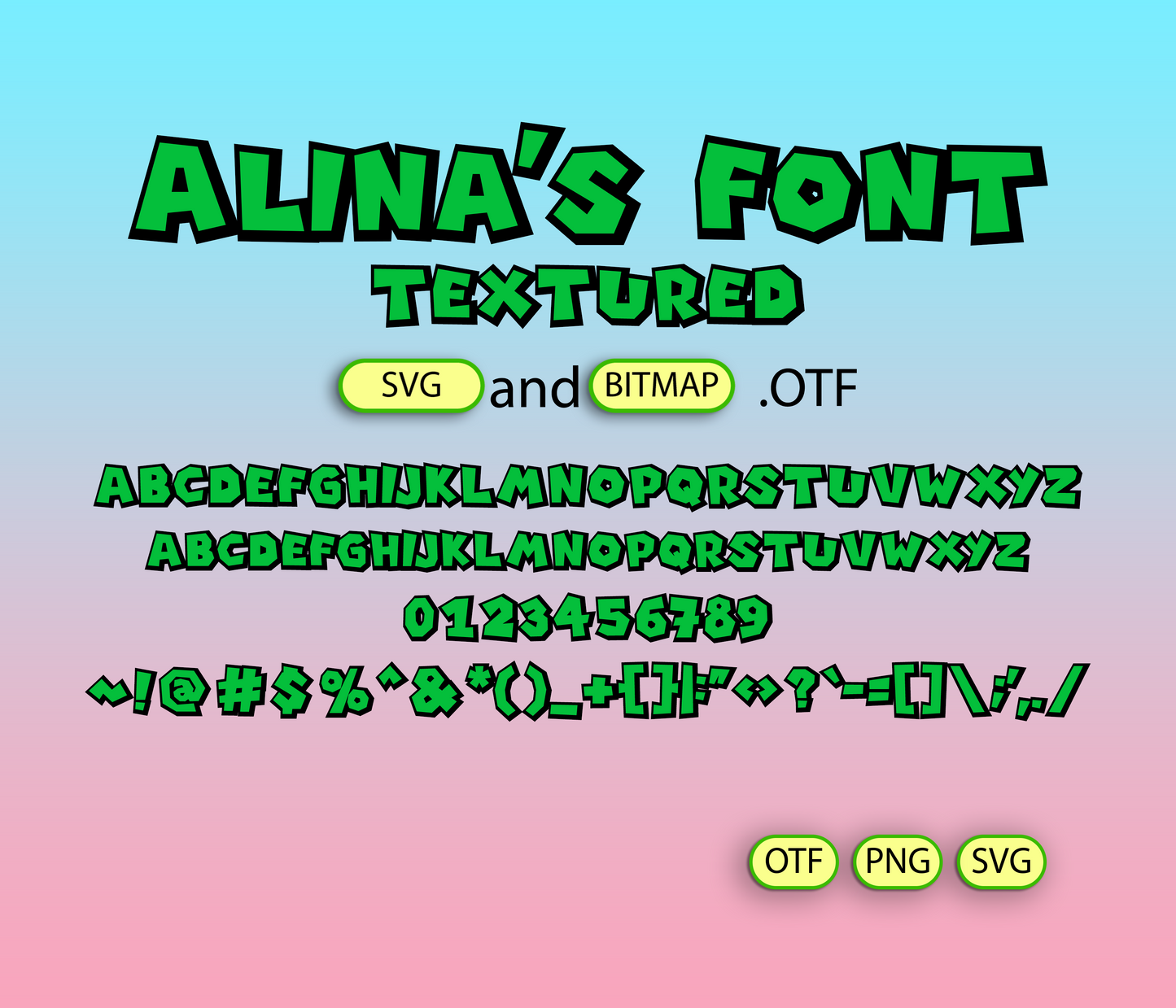 Plumber's Adventure Font Textured Big Bundle