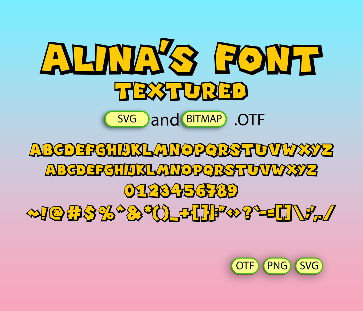 Plumber's Adventure Font Textured Big Bundle