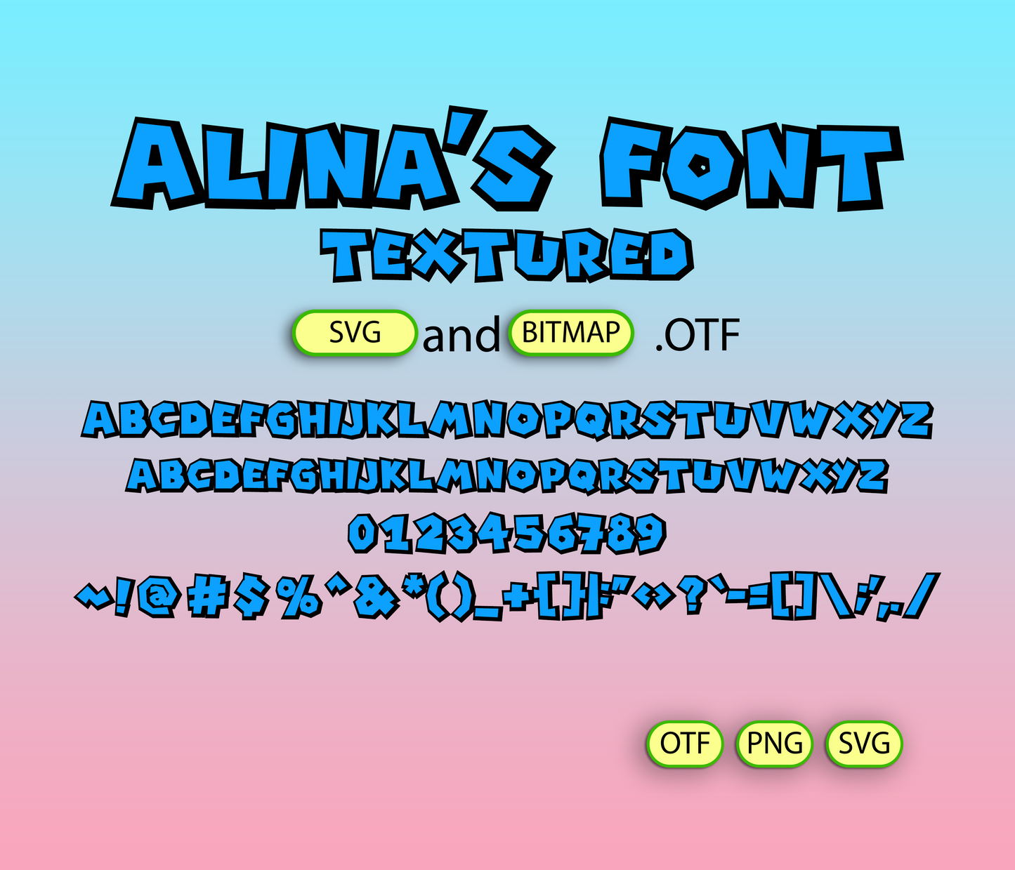 Plumber's Adventure Font Textured Big Bundle