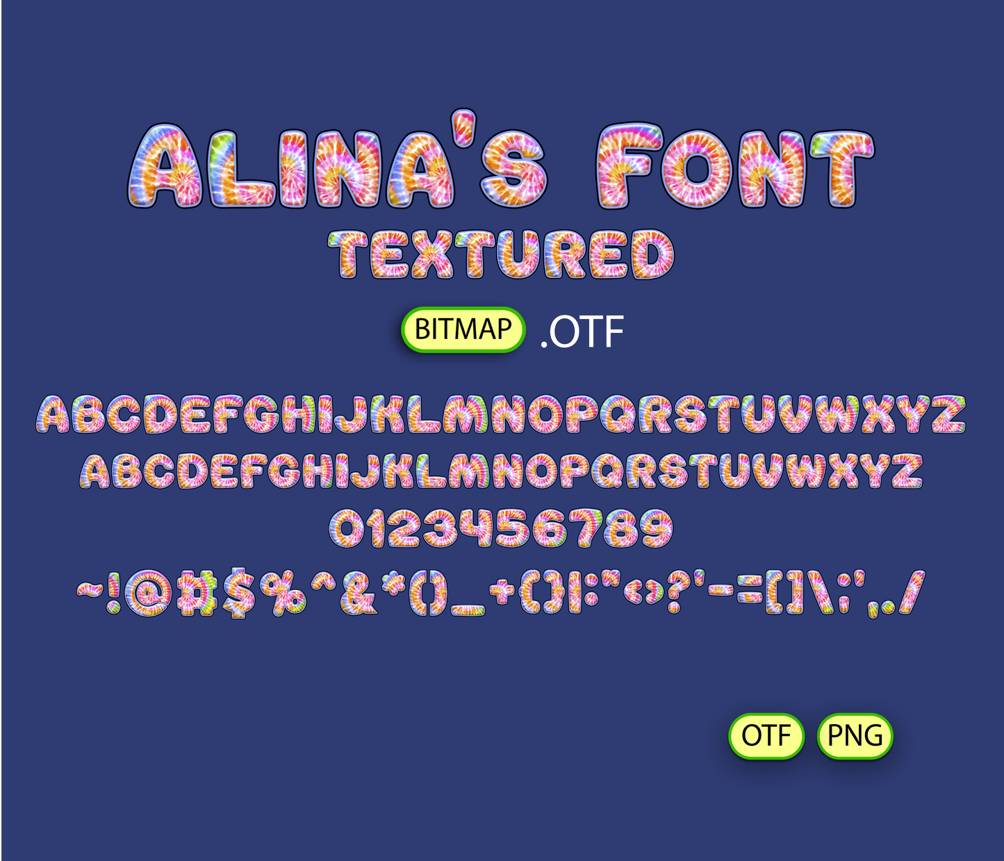 FREE Rainbow Spiral Pattern Font