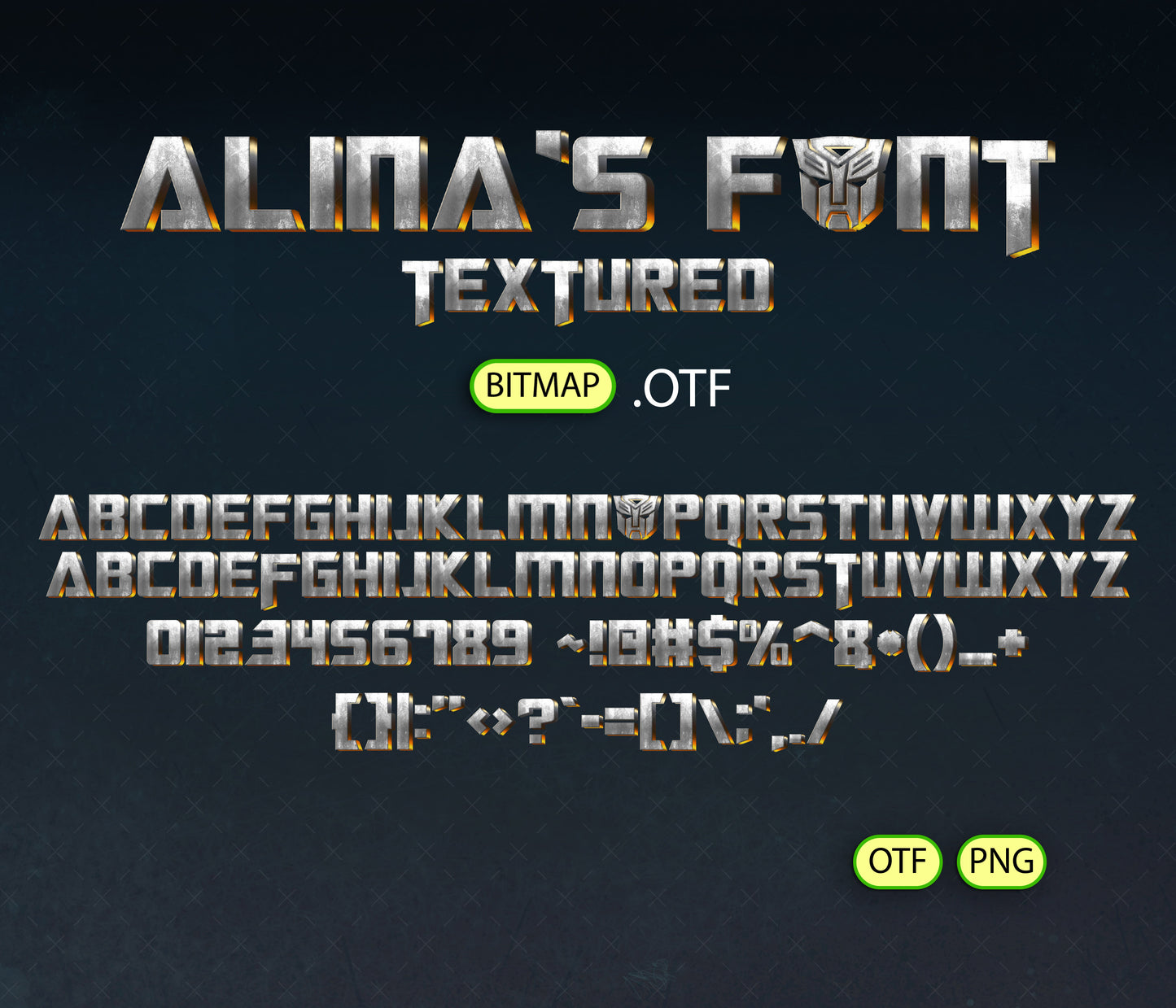 Robo-Shift Font Textured