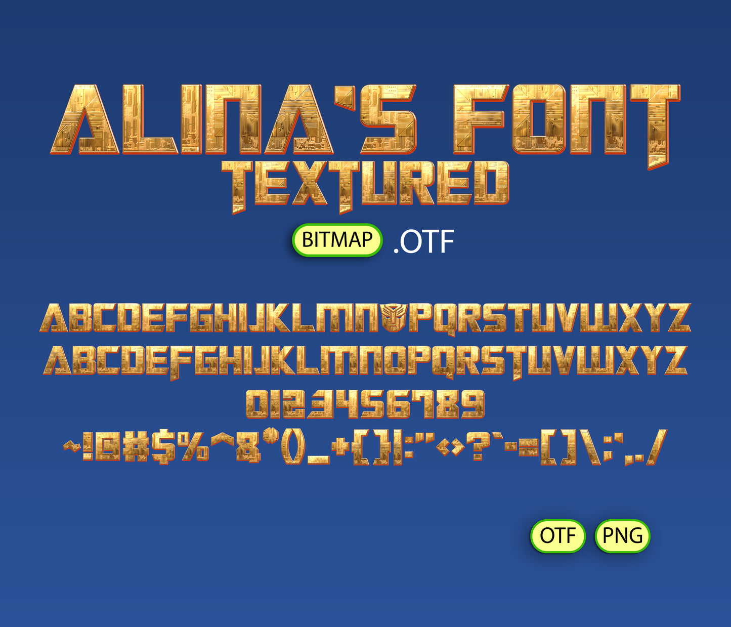 Mecha Force Font Textured