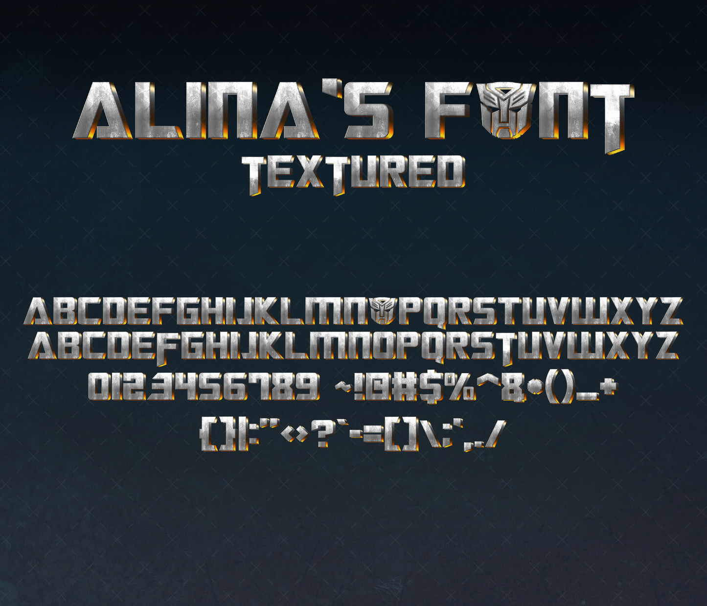 Transformers Textured Font – Alina's Fonts