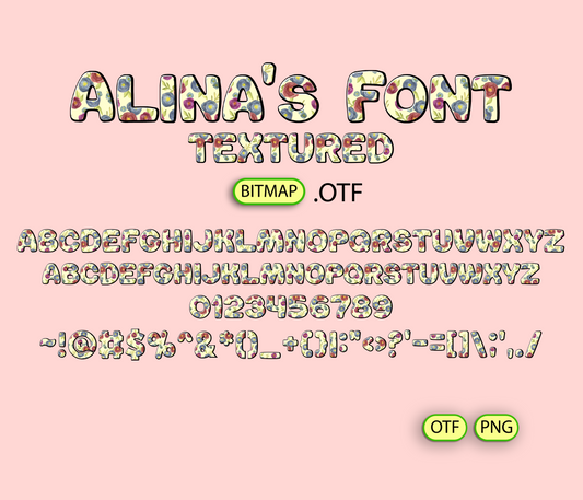 Watercolor Flowers Font Textured